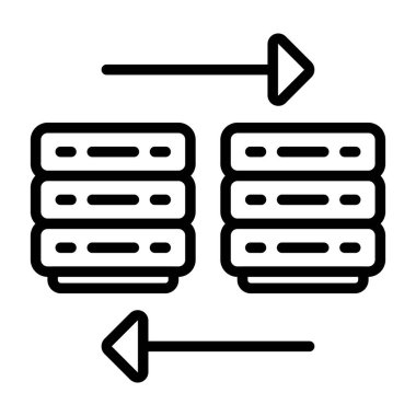 sunucu simgesi vektörü. İnce çizgi işareti. izole edilmiş sınır sembolü çizimi