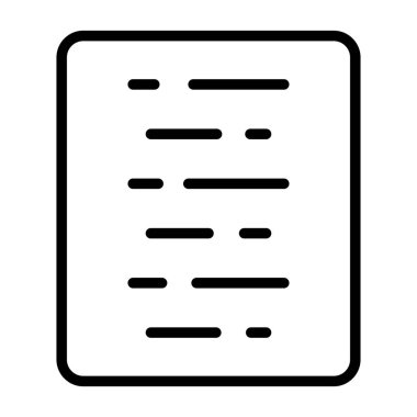 dosya vektör simgesi. Basit satır vektör simgesi.