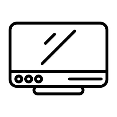 TV ince çizgi vektör simgesi