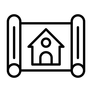 Kapalı kapı simgesine sahip ev, taslak biçimi