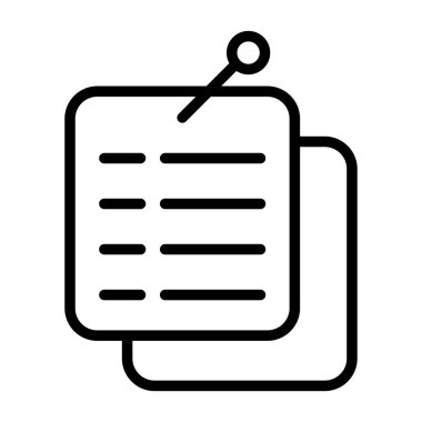 kağıt vektörü ince çizgi simgesi