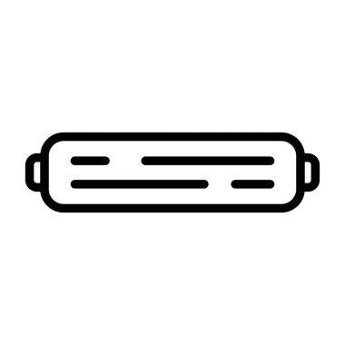 Batarya ikonu vektörü. İnce çizgi işareti. izole edilmiş sınır sembolü çizimi