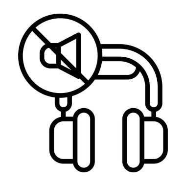 Gürültü İptal Eden Kulaklıklar web simgesi, vektör illüstrasyonu