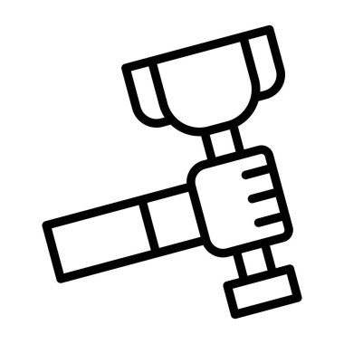 Uydu anten ikonu ana hatları vektörü. çanak uydu