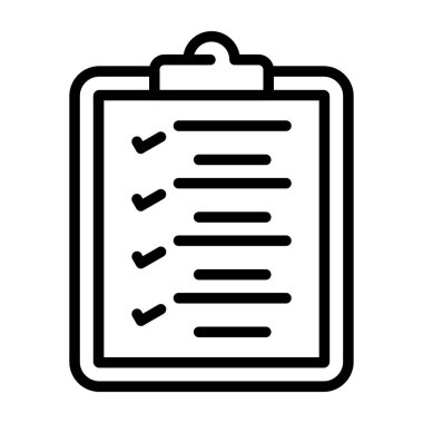 Kontrol listesi simgesi vektör illüstrasyonu