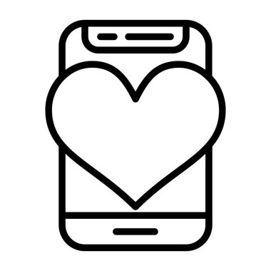 akıllı telefon mesajı kalp simgesi, satır tasarımı