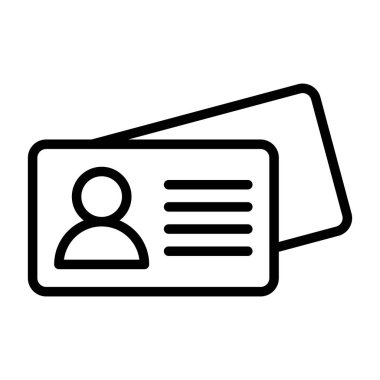 İş kartı vektör ince çizgi simgesi