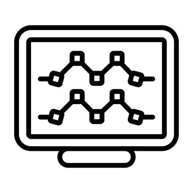 Masaüstü Bilgisayar Web simgesi vektör çizimi