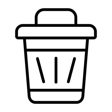 Çöp kutusu simgesi. vektör illüstrasyonu 