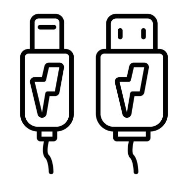 Elektrik kablo simgesi, anahat stili