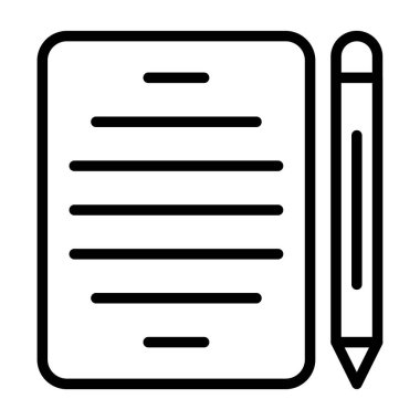 Kalem ve kağıt ağ vektör illüstrasyonu 