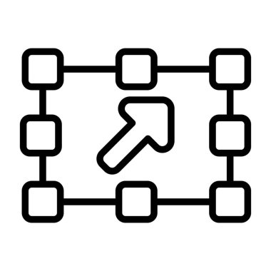 bağlantı ince çizgi simgesi, vektör illüstrasyonu