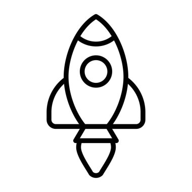 Roket web simgesi, vektör çizim