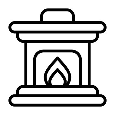 Ateş hattı simgesi, alev vektörü simgesini ateşle