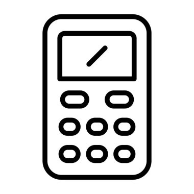 Hesap makinesi vektörü ince çizgi simgesi