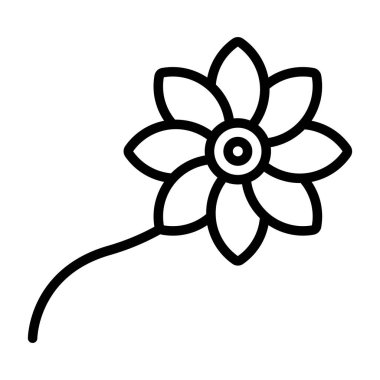 beautiful flower vector line icon