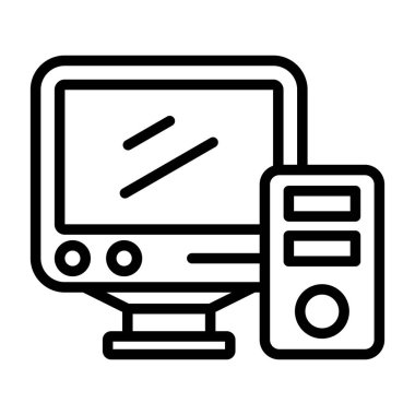 dizüstü bilgisayar simgesi ana hat vektörü. pc bilgisayarı