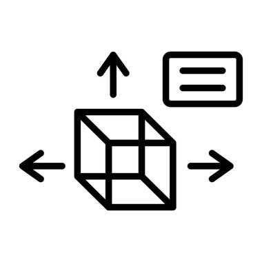 küp simge vektör çizim