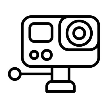 Kamera simgesi. Beyaz arkaplanda izole edilmiş web tasarımı için özet kamera vektörü simgesi.