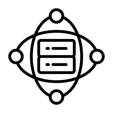 Küme Sunucusu Web simgesi vektör illüstrasyonu 