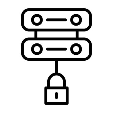 Sunucu Güvenliği Web simgesi vektör illüstrasyonu 