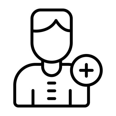 Tıbbi yüz maskesi tarzı simgesi olan hemşire adam.