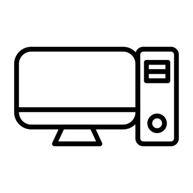 Masaüstü Bilgisayar Web simgesi vektör çizimi