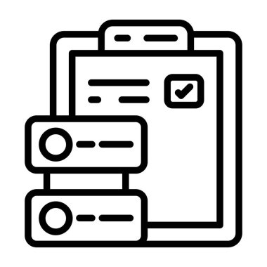 Kontrol listesi vektör çizgisi simgesi