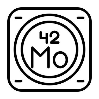 Metal kimyasal element ikon vektör çizimi