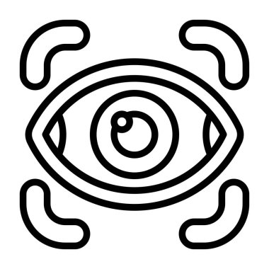 Retina Tarayıcı Web simgesi, vektör illüstrasyonu