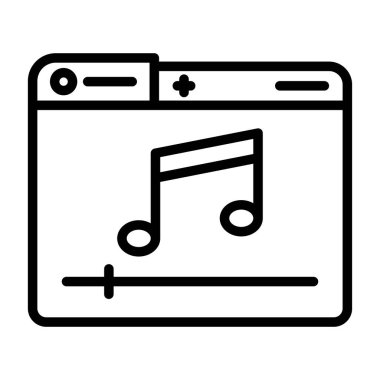 müzik notası ikon vektörü. İnce çizgi işareti. izole edilmiş sınır sembolü çizimi