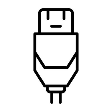 Şeffaf bir arkaplanda usb vektör çizimi. Birinci kalite semboller. Konsept ve grafik tasarım için ince çizgi simgesi.