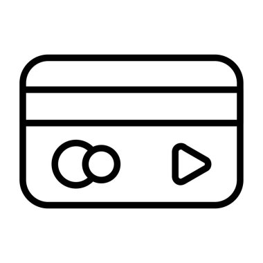 Teyp bandı simgesi içeren kart, satır biçimi