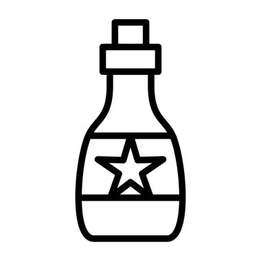 Yıldız simgesi olan şişe, taslak biçimi