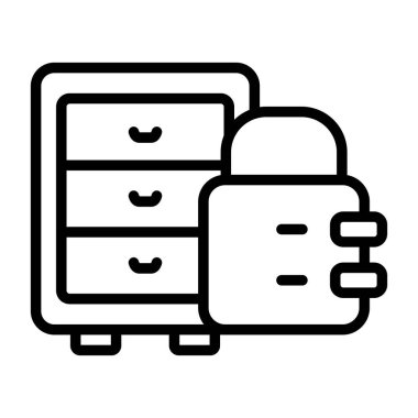 depolama ikonu ana hatları vektörü. Online depo. bilgisayar deposu izole