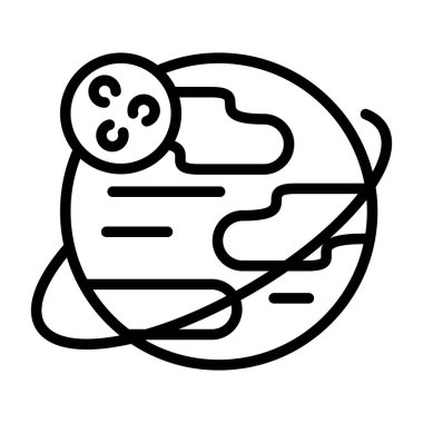 Gezegen simgesi, ağ basit illüstrasyon