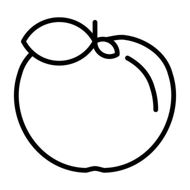 Elma meyvesi ikonu ana hatları vektörü. Meyve. meyve vegan
