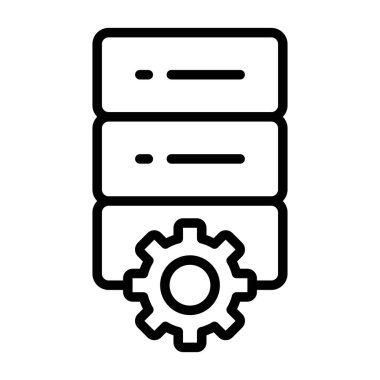 sunucu vektörü ince çizgi simgesi