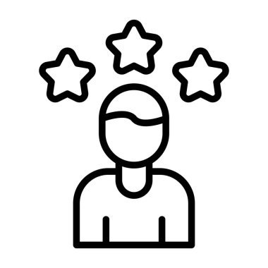 Yıldız çizgisi biçim simgesi tasarımına sahip yıldız kişi profili kişi kişi vektör ilüstrasyonuna sahip