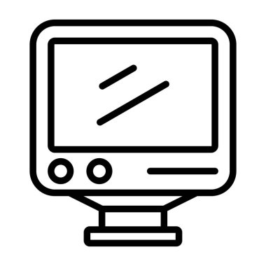 dizüstü bilgisayar ikon vektörü. İnce çizgi işareti. izole edilmiş sınır sembolü çizimi