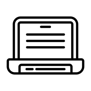 dizüstü bilgisayar simgesi, web basit illüstrasyon