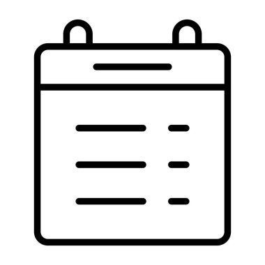 Takvim simgesi vektörü. Taslak takvim işareti. izole edilmiş sınır çizimi