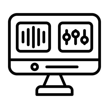 bilgisayar simgesi, ince çizgi ve izole vektör simgesi, ağ ve tasarım ögesi