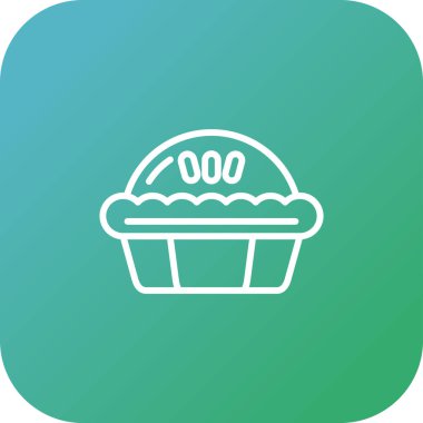 Cupcake düz vektör simgesi