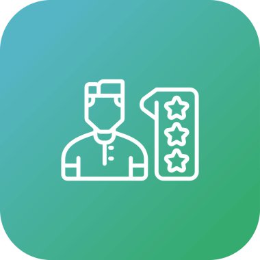 Rozet vektör simgesi. Rozet, web ve mobil için basit tasarım çizimi.