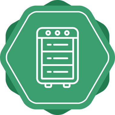 Sunucu Rack web simgesi vektör illüstrasyonu