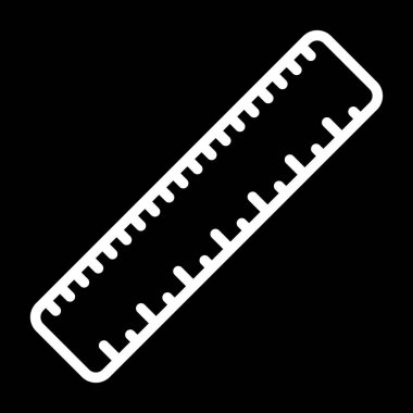 Düz cetvel ağ simgesi, vektör illüstrasyonu