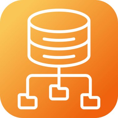 sunucu simgesi. Düz turuncu tasarım çizimi. Web tasarımı için sembol