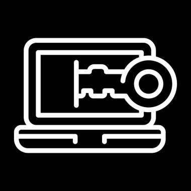 dizüstü bilgisayar simgesi, web basit illüstrasyon 