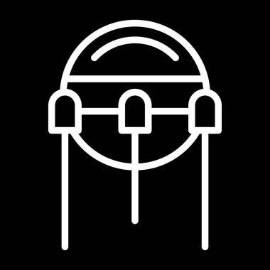 Mikrofon simgesi vektör illüstrasyon grafik tasarımlı kulaklıklar